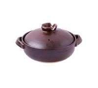 RoaQinFo Cazuela Recipiente para Calentar y Cocinar Arcilla Espodumena Patrón Pintado con Agarre Cómodo Adecuada para Uso Culinario, 1.6L, Reducción