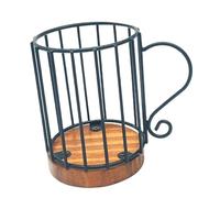 RoaQinFo Cesta Portafiltros de Café, Estuche para Accesorios de Cafetería, Estante de Almacenamiento de Papel para Filtros de Café para El Hogar, La Oficina O, B negro, tal como se describe
