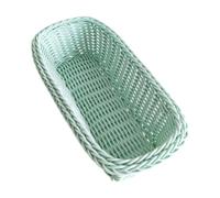 RoaQinFo Cesta Rectangular para Frutas, Cesta Decorativa para Servir Alimentos, Organizador de Pan Portátil, para Aperitivos Y Desayunos, Verde, Individual