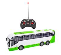 RoaQinFo Coche de Juguete Teledirigido, Autobús Teledirigido con Neumáticos de Goma para Niños de 3 años en Adelante, Autobús Urbano Eléctrico Teledirigido, Blanco Verde