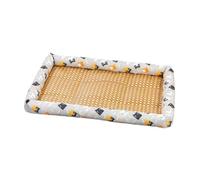 RoaQinFo Cojín para Mascotas, Cama Portátil Transpirable para Dormir, Colchoneta de Verano para Viajes, Mascotas, Cachorros, Gatitos, Perros, Gato Gris 90x70cm