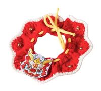 RoaQinFo Collar Ajustable para Gato de año, Disfraz, Babero de Tejido a Mano, Collar de Punto para Gato de año para Perro Pequeño, Estilo a