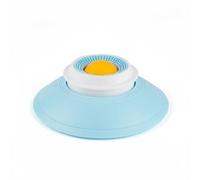 RoaQinFo Comedero para Mascotas Comedero Antiansiedad Estera Texturizada Cuenco Interactivo Plato Antideslizante con Sección Central para Golosinas y Relieve, Amarillo, Bola Amarilla