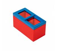 RoaQinFo Congelador Horizontal Miniatura Madera Abedul Esencial Refrigerador Juguete Madera Resistente Refrigerador a Escala 1:12, Rojo