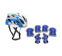 RoaQinFo Conjunto de Equipamiento Infantil con Casco Y Rodilleras, Coderas Y Muñequeras para Actividades Al Aire Libre, Azul