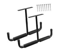 RoaQinFo de Almacenamiento para Garaje, Ganchos Colgantes de Metal, Estante de Exhibición Resistente para Techo, Colgador para Bicicletas, Kayaks, Negro