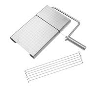 RoaQinFo de Queso de Cocina de Acero Inoxidable, Herramienta de Corte con Mango Ergonómico, Resistente Y Multifuncional, 24,4 X 21,1 Cm, con 6 Alambre