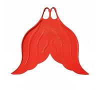 RoaQinFo de Sirena Monofin para Adultos s de Goma Especializadas en Actividades Acuáticas Accesorio Ergonómico Ligero Adecuada para Entrenamiento en Playa , Rojo Coral , L