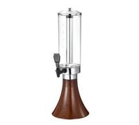 RoaQinFo Dispensador de Bebidas Dispensador Torre de Cerveza Contenedor Servidor con de Acero Inoxidable y Medidor Transparente con Grifo Sencillo y Base, Array, Madera