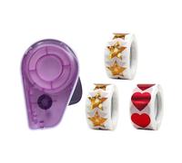RoaQinFo Dispensador Manual de Pegatinas para con Pegatinas de Y Corazón, Sencillo, Material Escolar para Tablas de Comportamiento, PÚrpura