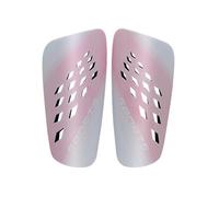 RoaQinFo Espinilleras Infantiles Fútbol Protectores Pierna Placas Tibiales Pantorrilla Carcasa Dura PP con Acolchado EVA Amortiguador y Ajuste Diseño, Ros Blanco, M