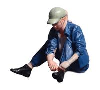 RoaQinFo Figura Femenina en Miniatura a Escala 1/64, Chica Un Coche Pintada, Coleccionable, Figura de Diminuta para Maquetas de Paisajes, Atarse Los Cordones de Los Zapatos