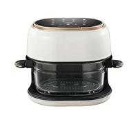 RoaQinFo Freidora de Aire de Vidrio, Capacidad de 4 Litros, Compacta, Antiadherente, Requiere Menos Aceite, Pantalla Táctil Digital, Diseño de Bandeja Larga Pa, Blanco, tal como se describe