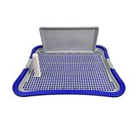 RoaQinFo Inodoro para Perros Bandeja para Orinar con Pared Alta Mantiene Las Patas Secas Sin Derrames Inodoro para Cachorros de Mascotas Soporte para Orinar Pa, Azul Oscuro