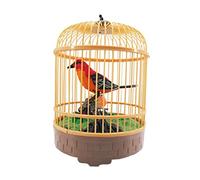 RoaQinFo Jaula de Pájaros Imitación Jaula de Loro Juguete Control por Voz para Niños Juguete de Pájaro Que Interactivo Material Resina Plástico Adecuado, Color 1