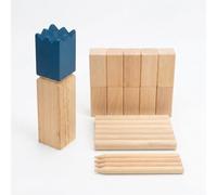 RoaQinFo Juego de Lanzamiento al Aire Libre de Madera Natural Set Completo Robusto para Uso Continuo Mejora la Planificación Estratégica Diversión Interactiva, Juego de Kubb Grande