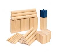 RoaQinFo Juego de Lanzamiento al Aire Libre de Madera Natural Set Completo Robusto para Uso Continuo Mejora la Planificación Estratégica Diversión Interactiva, Juego de Kubb estándar