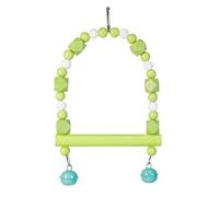 RoaQinFo Juguete para Pájaros Loros Escalera de Madera Barra para Posarse Hebilla de Acero Escalera Colgante para Mascotas Puente Columpio para Trepar para Aga, Verde