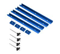 RoaQinFo Kit de Perillas para Riel en T, Guía de Inglete con Ranura en T, Banco de Trabajo Universal para Plantillas Y Accesorios de Carpintería, Utilitario, M, Azul