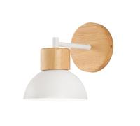 RoaQinFo Lámpara de Pared para El Hogar, Apliques de Metal Y Madera, Iluminación de Pared Moderna, Casquillo E27 Minimalista para Granero, Pasillo, Cocina, Sal, blanco