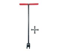 RoaQinFo Llave para Medidor de Agua, Llave Multiusos de 4 Vías de Alta Resistencia para Abrir Y Cerrar Válvulas, Herramienta para Cerrar Y Llaves de Pas, 17inch Red
