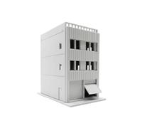 RoaQinFo Maqueta Japonesa Edificio Montaje Conjunto Diorama Accesorio Paisaje Detallado Realista para Exhibición Colección, Edificio De Tres Plantas con Puerta De Hierro Semiabierto