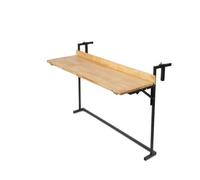 RoaQinFo Mostrador de Balcón Plegable Mesa Barra Estante Repisa con de Sujeción Ajustable y Superficie de Madera Estructura Firme de Metal Ahorro de Espacio, 120CM