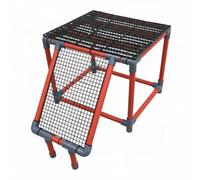 RoaQinFo para Reptiles Soporte de Sol Estante de Terrario con PVC Zona de Secado Diseño Modular Apta para Espacios de Reptiles Hábitats de Tortugas Entretenimiento en el, Rojo Y Gris, 40 32 32 Cm