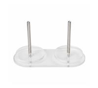 RoaQinFo Porta Acrílico con Base Giratoria de Acero Inoxidable Dispensador de Manualidades Organizador Antienredos Adecuado para Tejido y Regalos a Aficionados, Doble Eje Medio