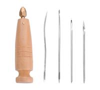 RoaQinFo Punzón de Coser para Cuero, herramienta Manual para Coser, Mango Cómodo Y Práctico de Madera, Kit de Herramientas para Reparación de Calzado