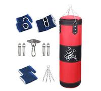 RoaQinFo Saco de Boxeo Colgante Vacío con Cadena Y Saco de Arena Colgante para Adultos Muay Thai MMA Culturismo, Rojo 120cm