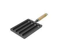 RoaQinFo Sartén para Asar, Sartén para Asar Corn Dogs, Sartén Antiadherente Sin Revestimiento, 4 Rejillas, Prensador Dogs, Sartén para Asar H, rectángulo, Individual