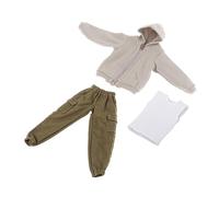 RoaQinFo Sudadera con Capucha, Pantalones Cargo Y Camisetas Sin Mangas para Figura de Acción Coleccionable Masculina de 6 Pulgadas a Escala 1:12, Verde