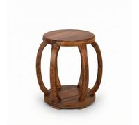 RoaQinFo Taburete de Madera Maciza Taburete de Banco de Comedor Banqueta de Entrada Asiento Auxiliar con Construcción de Ensamble Que Aumenta Estabilidad, Taburete Tambor Redondo