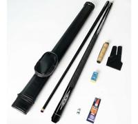 RoaQinFo Taco de Billar de Fibra de Carbono Taco Palo Control Preciso y Deflexión Mínima Punta de 10mm para Finos Diseño Partido 1/2 Portátil con Estuche Protector Adecuado para Partidas en Casa y