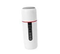 RoaQinFo Taza Térmica para Coche, Taza de Viaje con Calefacción, a Prueba de Fugas, Portátil, con Ajuste de Temperatura, Hervidor para Viajes, Blanco, tal como se describe