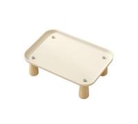 RoaQinFo te Elevado para Comedero y para Mascotas Bandeja Rectangular con Borde Patas de Madera de 6 Cm Ayuda a Mantener Limpio Adecuado para Cocina Comedor Cuidado de, Pequeño, Style to 3