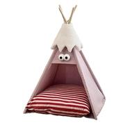 RoaQinFo Tienda de Campaña Tipo Tipi Lavable para Gatos, Cama para Dormir para Mascotas con Cojín, Cama Suave Y Dulce para Cachorros Y Gatitos, Rosa