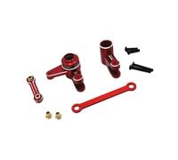 RoaQinFo Vehicle Steering Assembly Conjunto de Dirección para Automodelo RC de Dirección Barra de Enlace Servo Mecanismo Frontal Aleación de Aluminio Duradera, 红银色, 1 10
