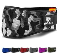Roar® Cinturón Lumbar Gimnasio, Cinturon Gimnasio Hombre y Mujer, Cinturon Halterofilia, Powerlifting, Levantamiento Peso, Musculacion, Cinturon Gym Hombre, Cinturon Pesas