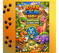 Roar & Color: 160+ Dinosaur Coloring Book for Kids Ages 3-8: Big Fun Coloring Pages with Cute & Cool Dinosaurs, Easy Designs for Toddlers and Preschool, Perfect Gift for Boys and Girls