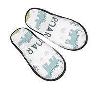 Roar Dino Pantuflas para mujeres y hombres, lindas pantuflas de dinosaurio antideslizantes para el hogar, para interiores, cómodas, mullidas, de espuma viscoelástica, para dormitorio, zapatos de viaje