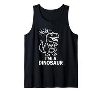 Roar I'm a Dinosaur Cartoon - Divertido dibujo de dinosaurio T-Rex Camiseta sin Mangas