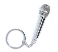 Roar Llavero con micrófono y micrófono, diseño retro con pequeño compartimento secreto, idea de regalo para músicos, cantantes, banda de DJ