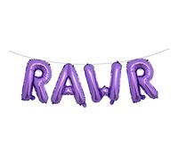Roar RAWR - Globos de animales de dinosaurio tiranosaurio para fiesta de cumpleaños, kit de decoración de baby shower, suministros inflables para fiestas, regalo para niños y adultos (morado RAWR)