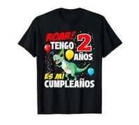 Roar Tengo 2 Años Es Mi Cumpleaños Dinosaurio Camiseta