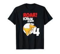 Roar Velociraptor 4 cumpleaños niño 4 años Camiseta gráfica económica