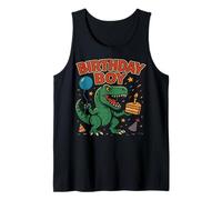 Roaring Birthday Boy Dinosaur Celebration Design Camiseta sin Mangas