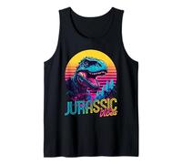 Roaring Dinosaur Retro City Vibes Reptile Sunset Lizard Camiseta sin Mangas