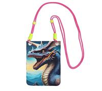 Roaring Dragon - Bolso cruzado para teléfono móvil para mujeres y hombres, impermeable, mini monedero para teléfono celular, cartera pequeña con correa ajustable, bolsa de viaje para teléfono celular